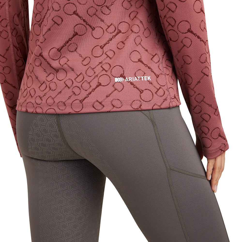 Ariat Womens Prophecy 1/4 Zip Baselayer | Wild Ginger Bit Jaquard