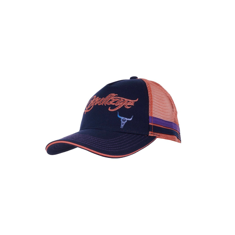 Bullzye Trucker Cap | Argyle |Dark Navy / Melon