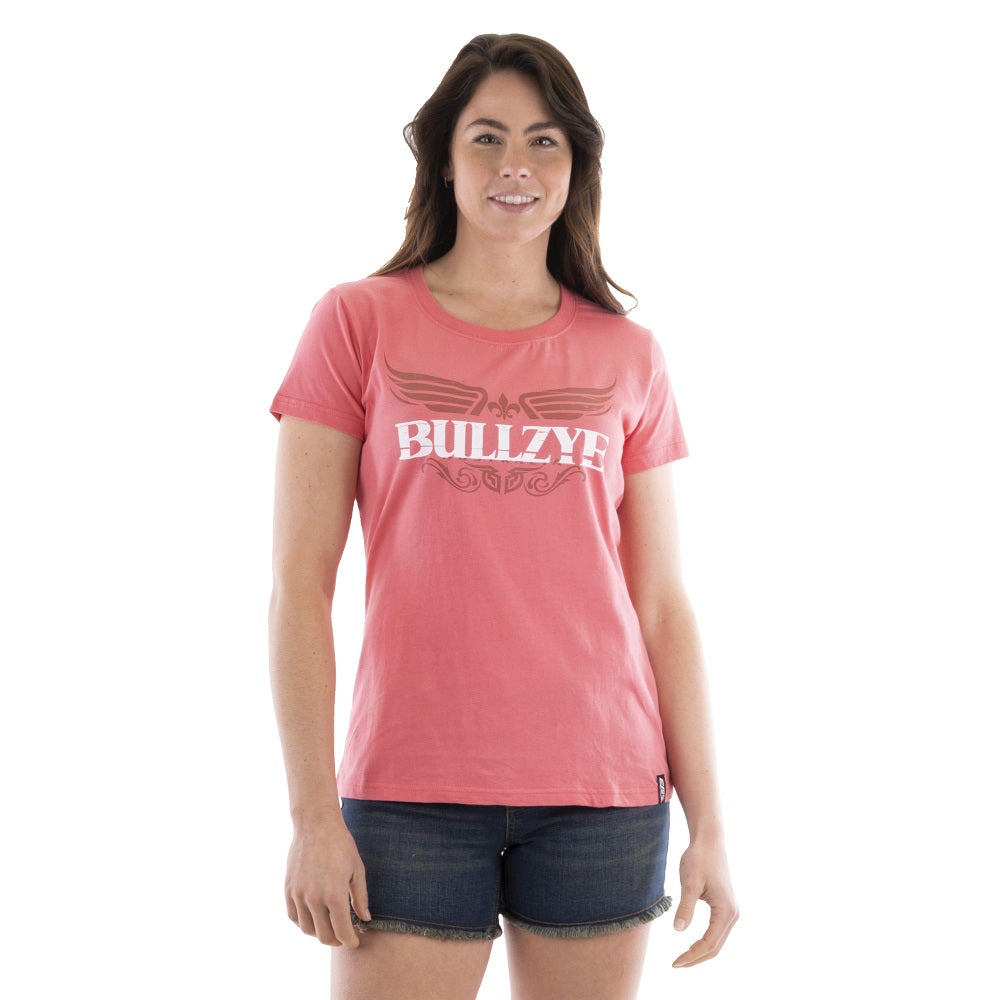 Bullzye Womens Heritage Tee | Coral