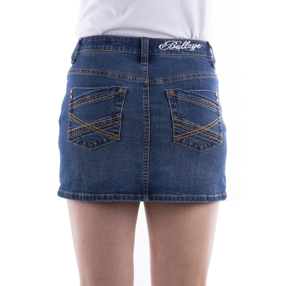 Bullzye Womens Katrina Skirt | Mid Wash