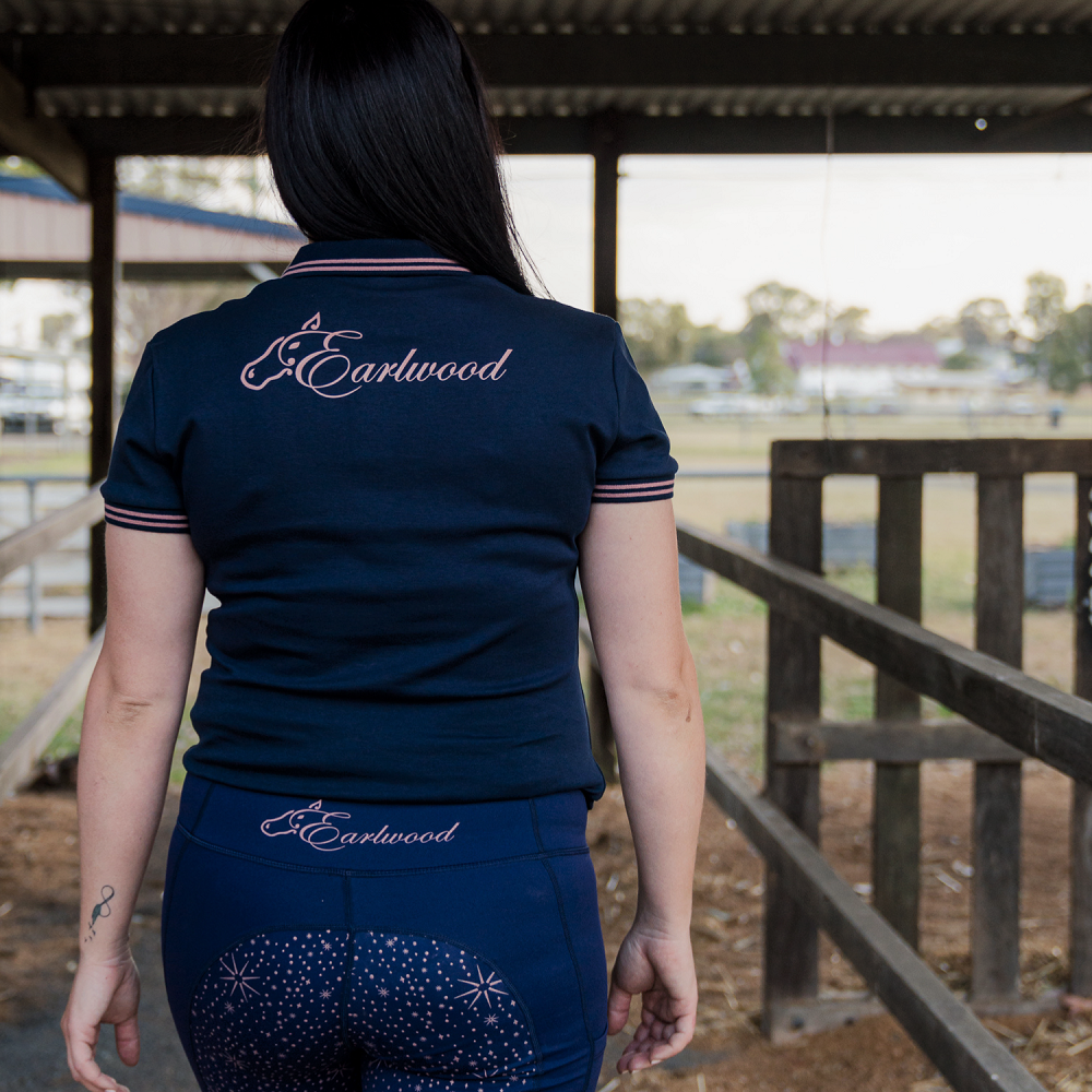 Earlwood Womens Polo | Navy / Rose