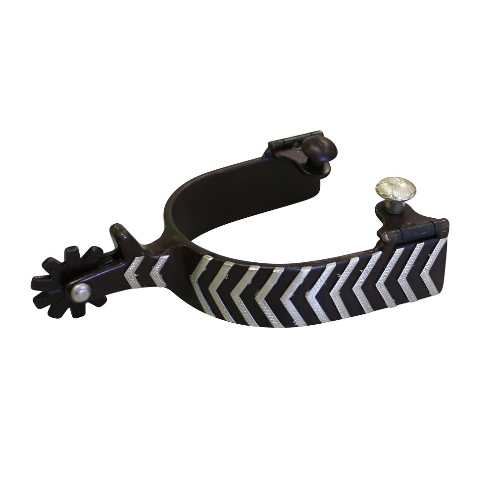 Fort Worth Black Steel Spurs | Arrow Pattern German Silver
