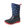Froggers Womens Munro Gumboot | Blue / Red / Dog Sketch