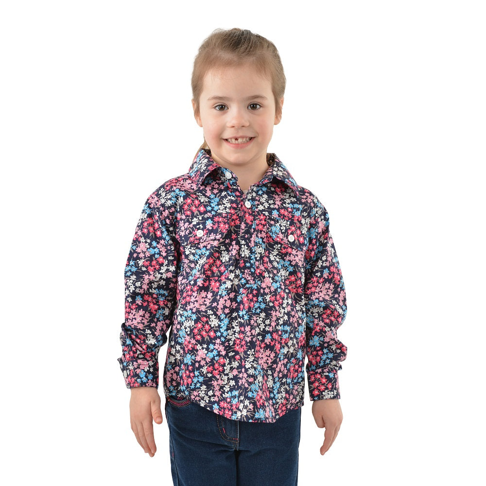 Hard Slog Girls Liberty Half Placket Shirt