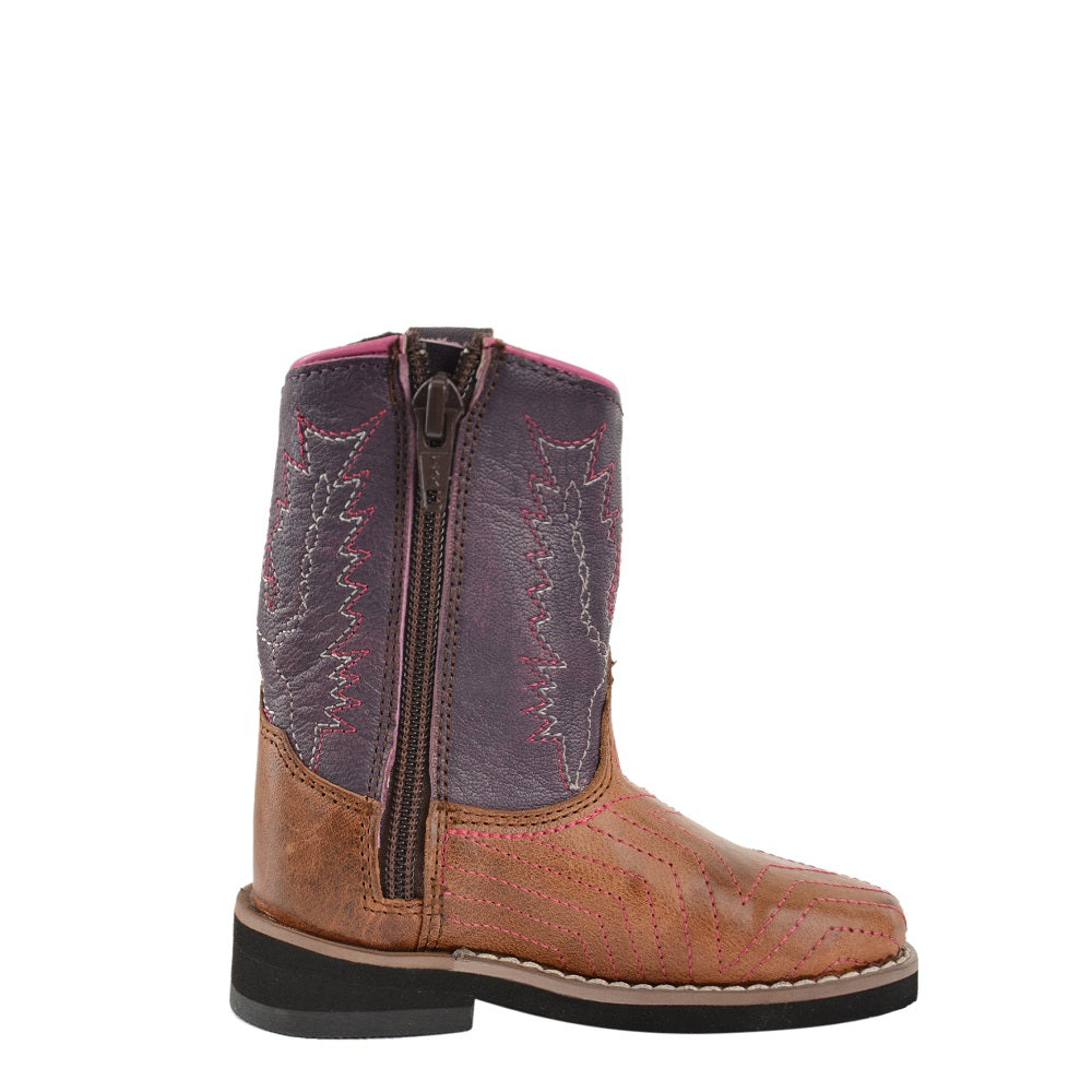 Pure Western Toddler Hadley Boot Oil Distressed Bown / Purple