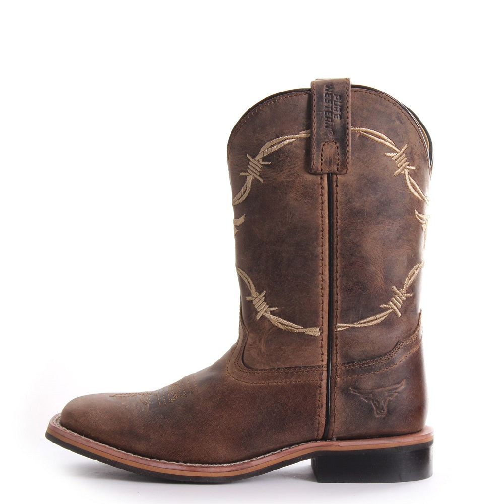 Pure Western Childrens Boot | Kit | Oiled Distressed Brown