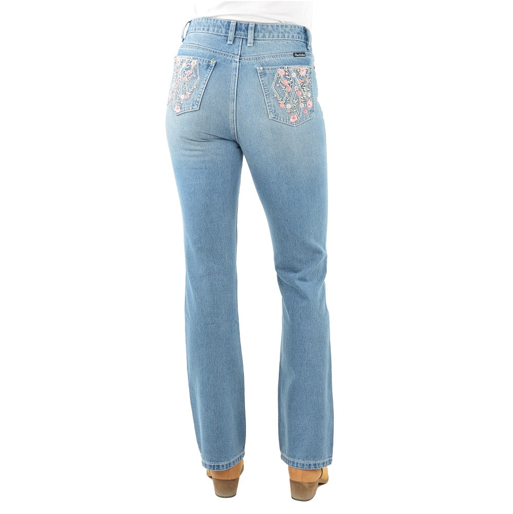 Pure Western Womens Jean | Flora Hi Rise Boot Cut | Faded Blue