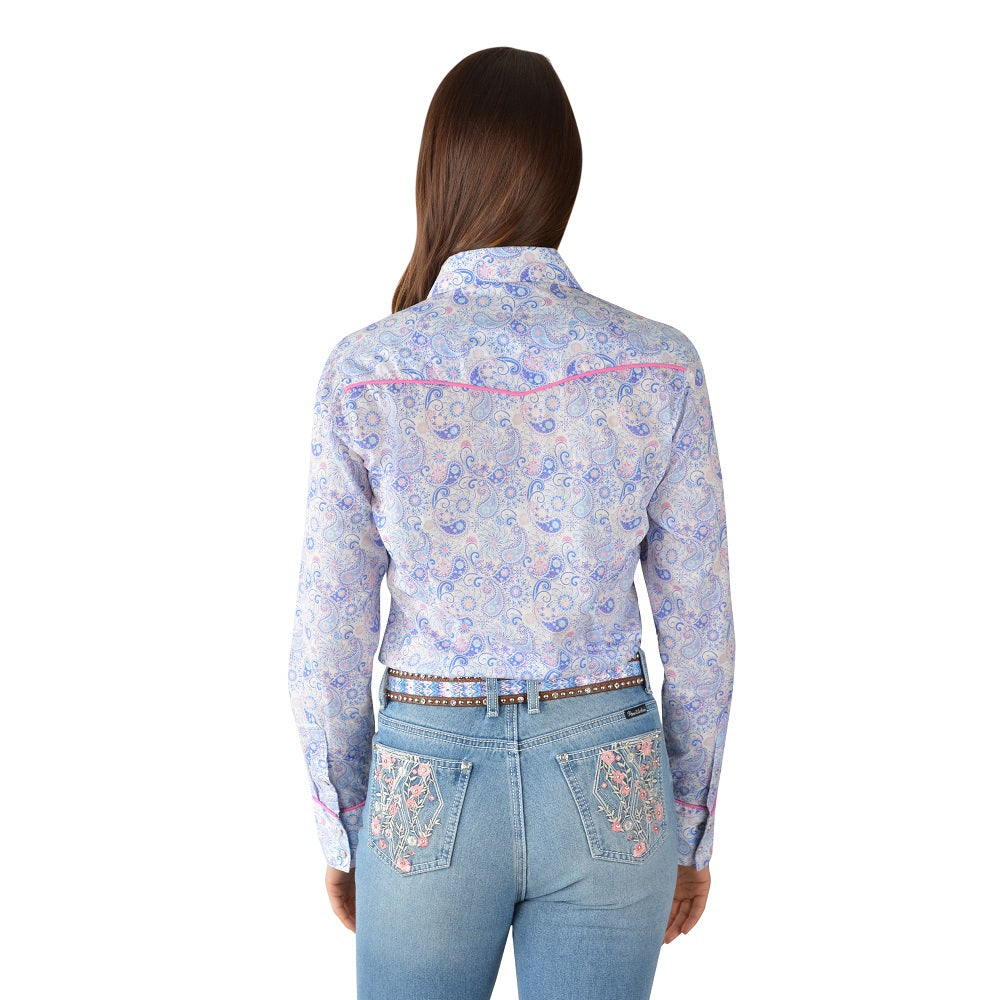 Pure Western Womens Shirt | Willow | White / Multi Coloured