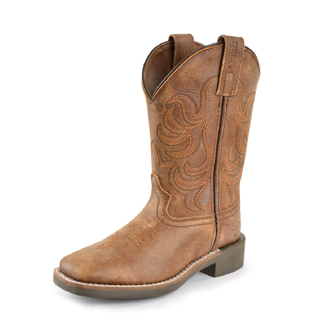 Pure Western Childrens Sawyer Boot Tan