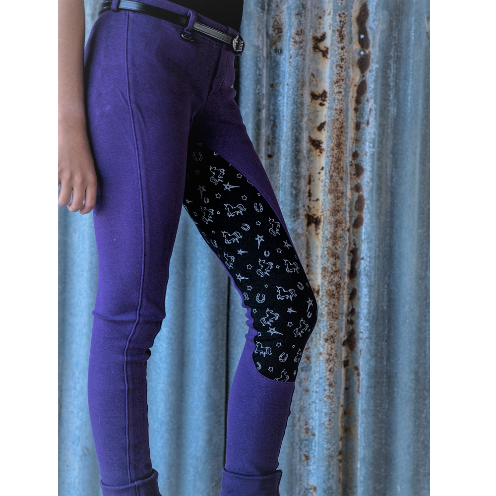 Peter Williams Childrens Pull-On Jodhpurs Mystical Gel Seat Purple