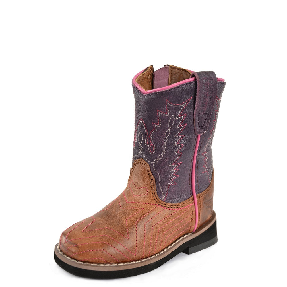 Pure Western Toddler Hadley Boot Oil Distressed Bown / Purple