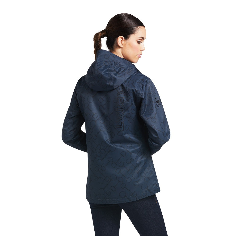 Ariat Womens Spectator Waterproof Jacket Blue Nights Bit Print