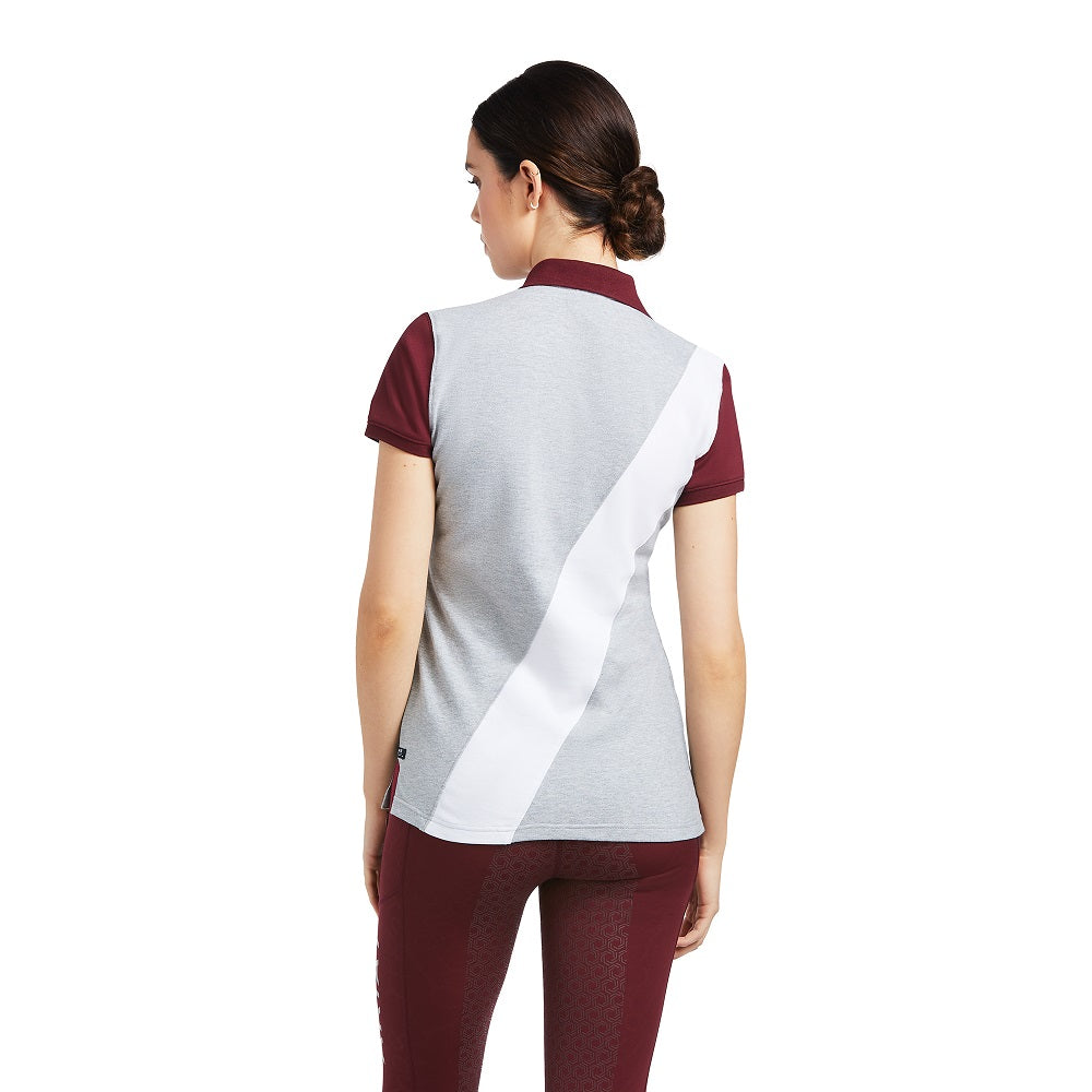 Ariat Womens Taryn Polo Heather Grey / Zinfandel
