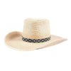 Sunbody Stretch Hat Band with 9 Czech Beads in whit with black diamond shapes
