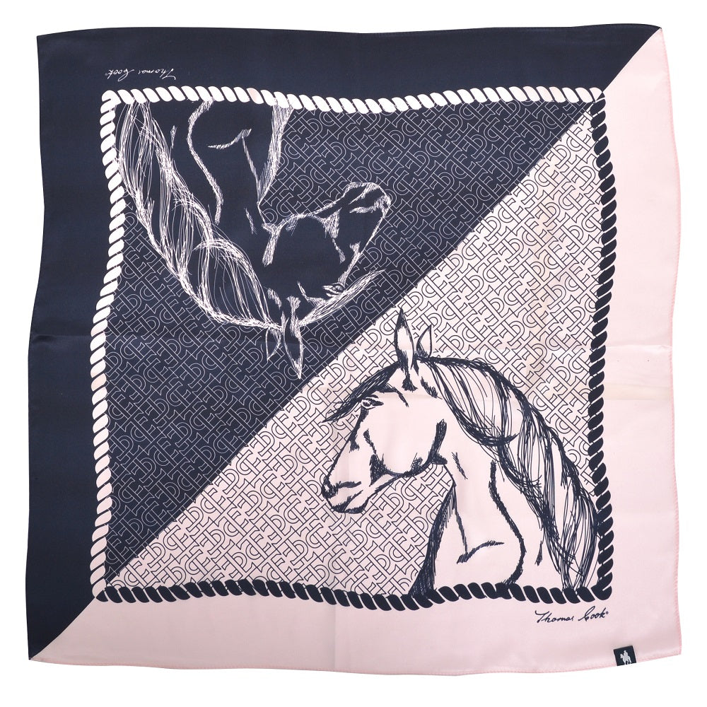 Thomas Cook Hannah Silk Scarf | Navy / Pink