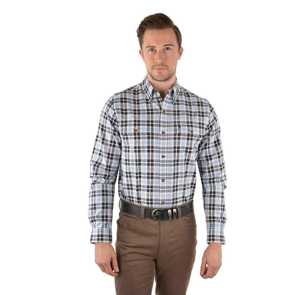 Thomas Cook Mens Shirt | Kieran | Navy / Tan