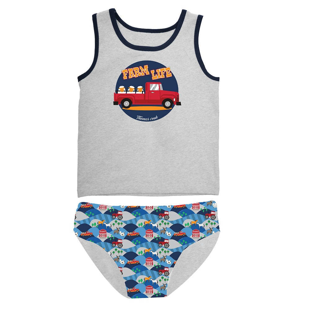 Thomas Cook Boys Farm Rides Singlet & Underwear Pack Multi