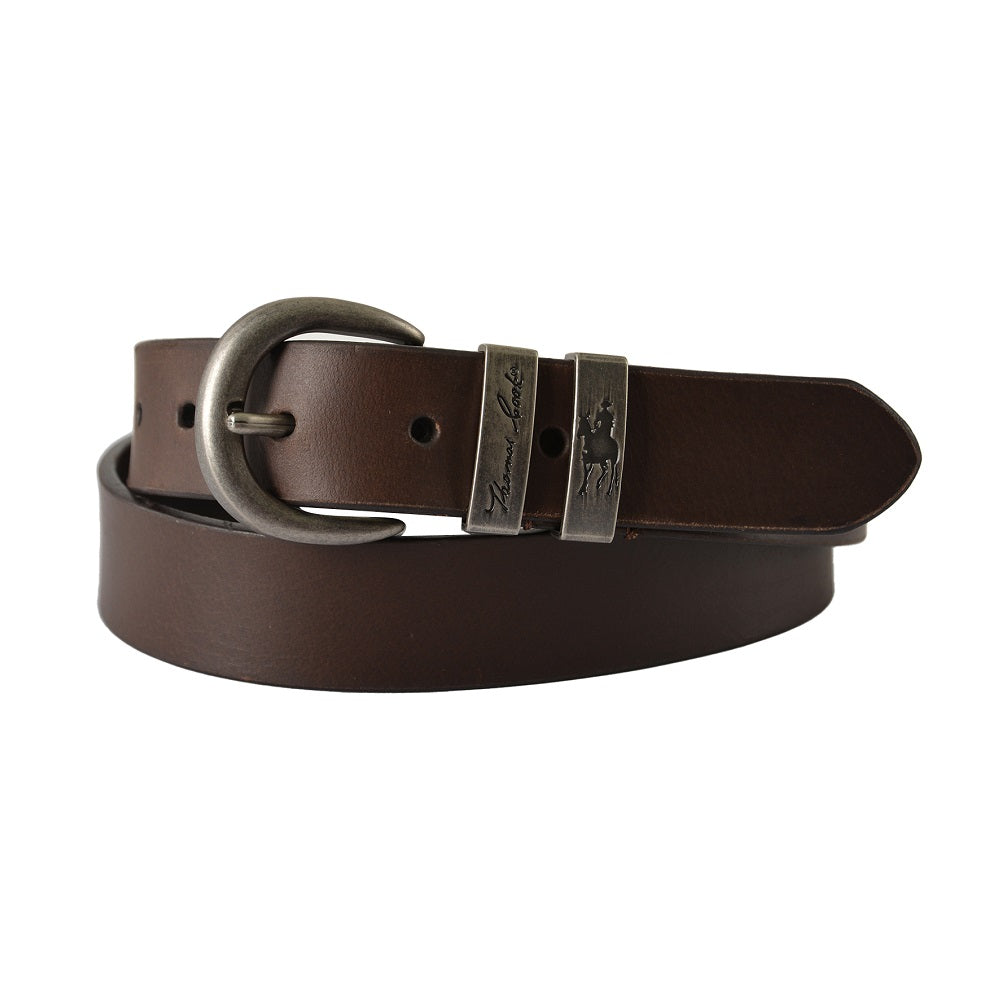 Thomas Cook Narrow Belt | Twin Keeper | Chocolate / Silver