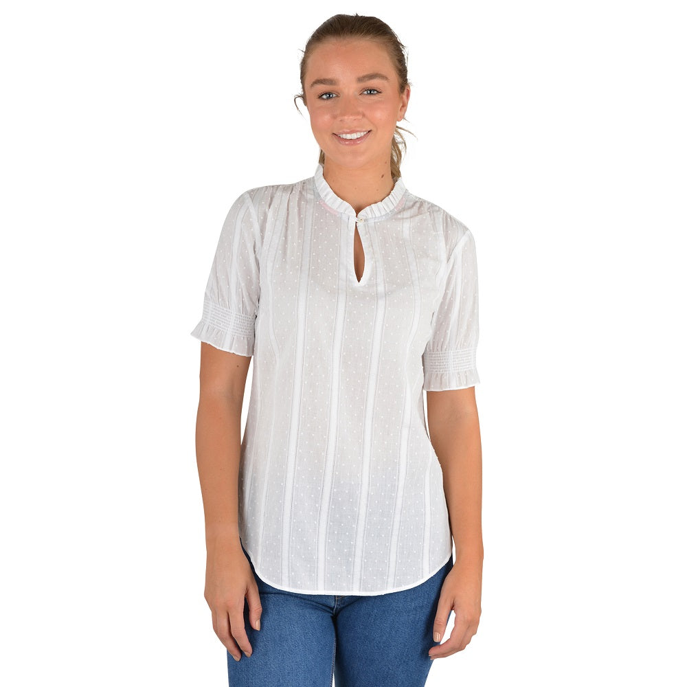Thomas Cook Womenns Fleur Blouse with Ruffle Collar White