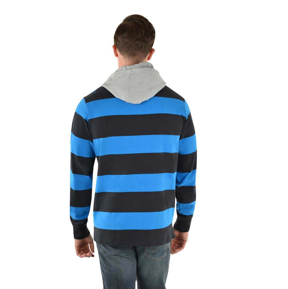Wrangler Mens Hoodie Rugby | Michael | Black / Royal