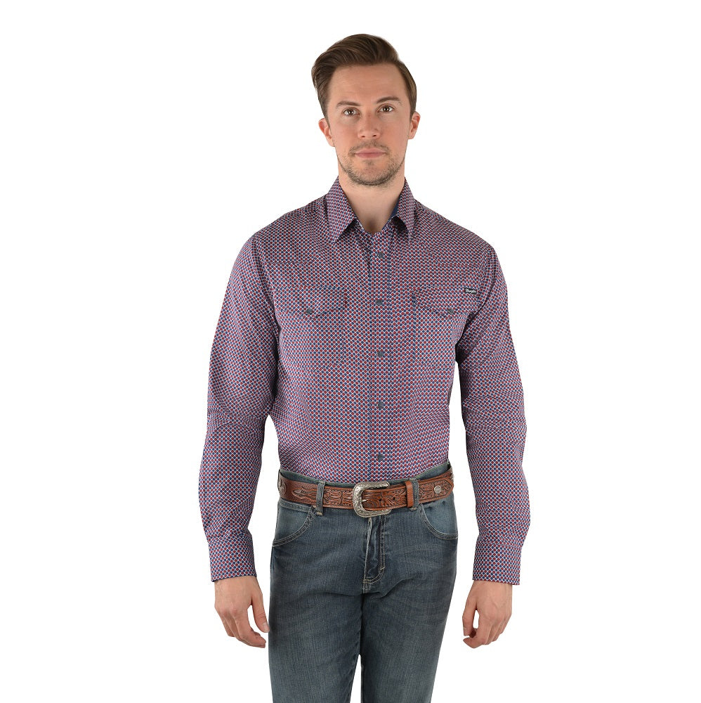 Wrangler Mens Shirt | Harvey | Blue / Red