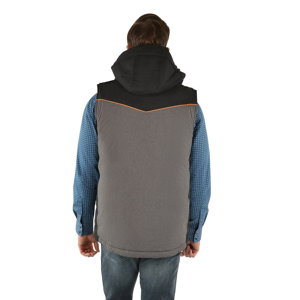 Wrangler Mens Vest | Jamie | Charcoal Marle / Coffee