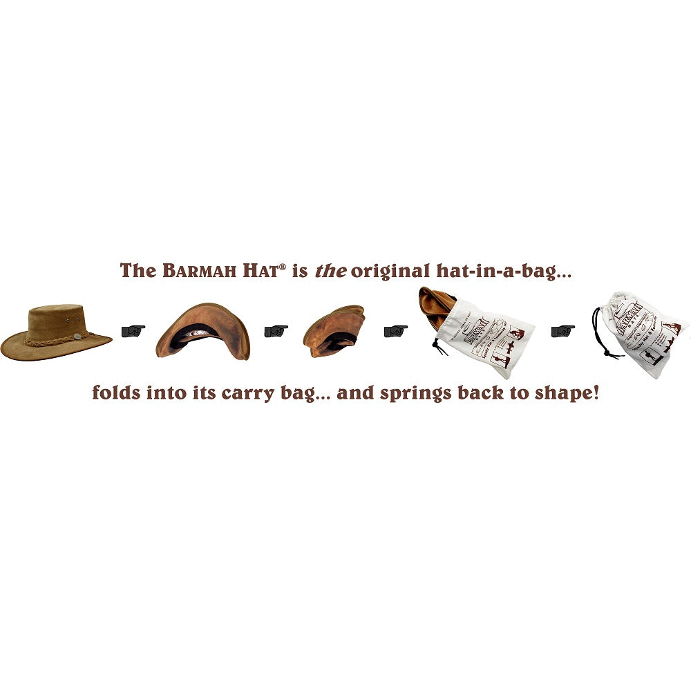 Barmah Squashy Full Grain Hat | Brown