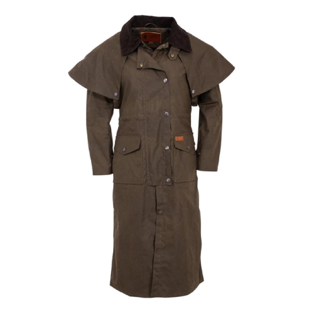Outback Trading Womens Matilda Oilskin Duster Coat Bronze