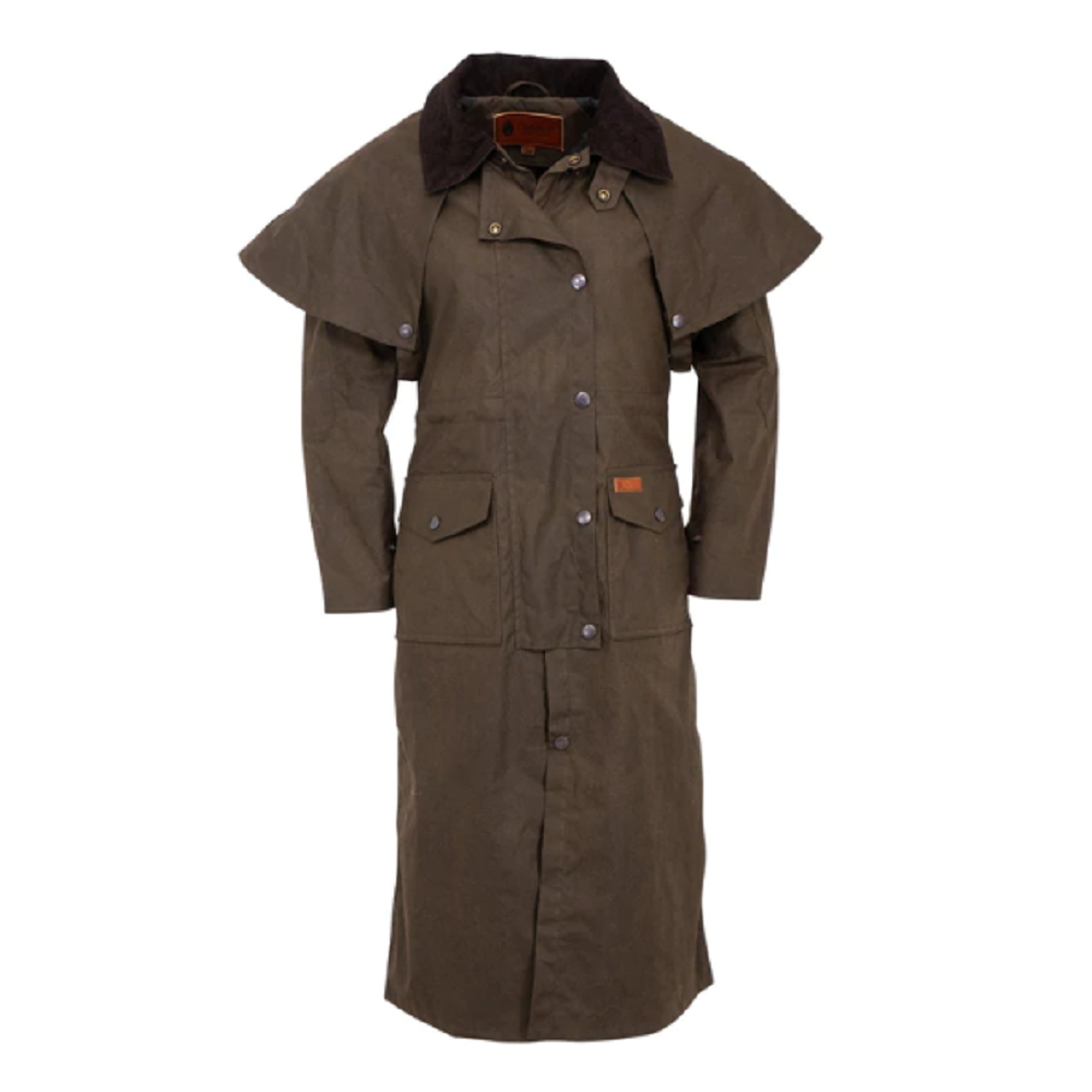 Outback Trading Womens Matilda Oilskin Duster Coat | Bronze