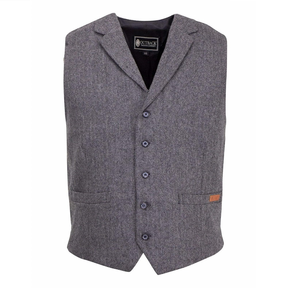 Outback Trading Company Mens Vest | Jesse | Charcoal