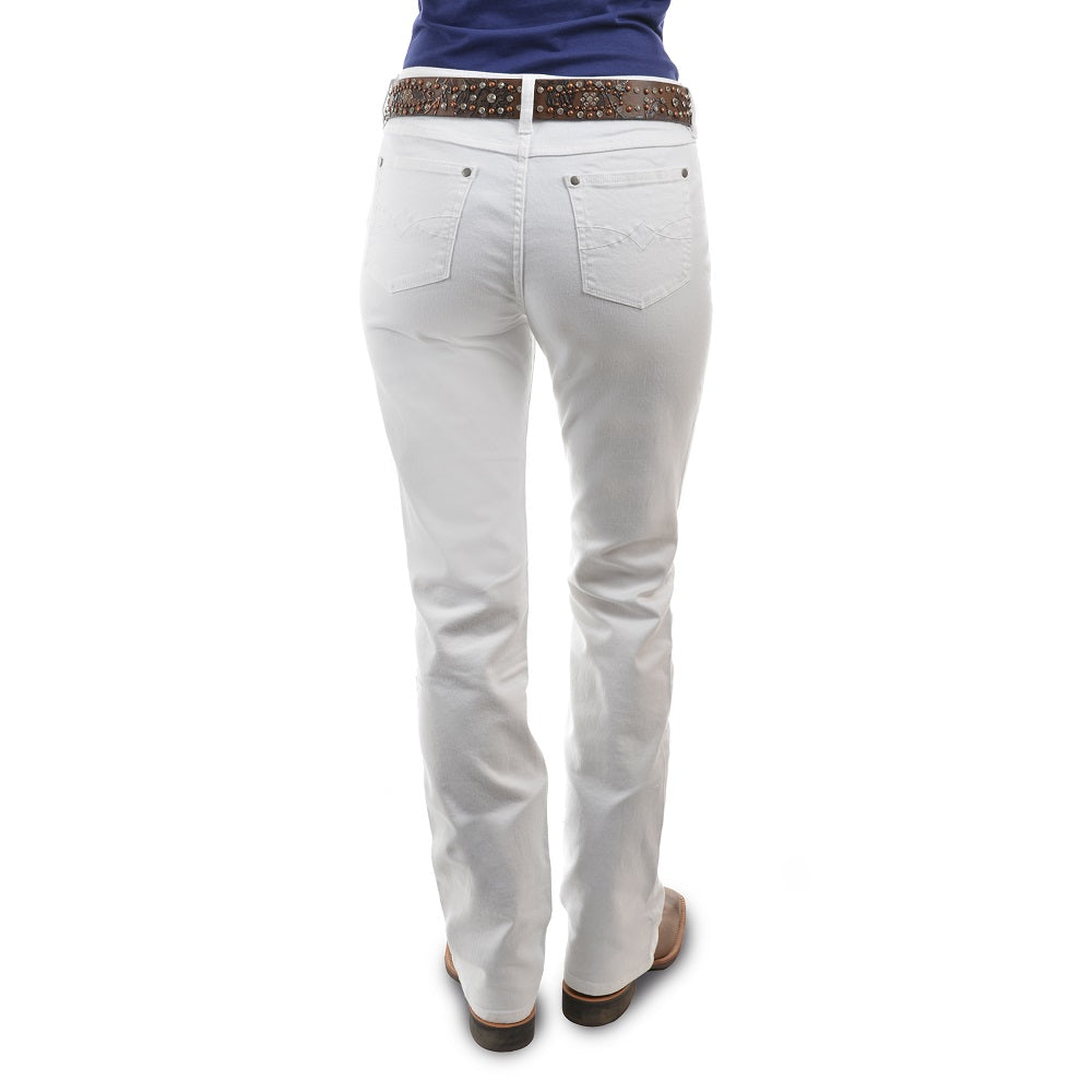 Pure Western Womens Jeans | Riding Bootcut | White | 34 Leg