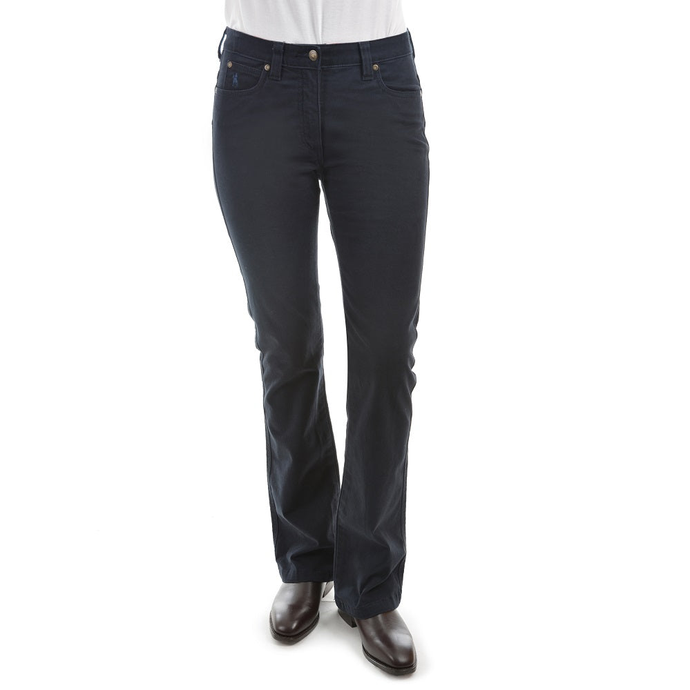 Thomas Cook Womens Stretch Moleskin | Mid Rise | Boot Leg | Navy