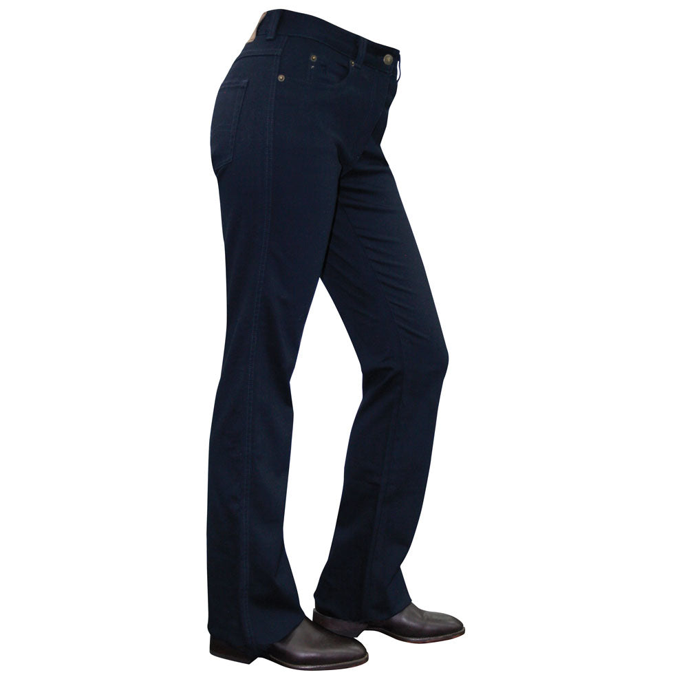 Thomas Cook Womens Stretch Moleskin | Mid Rise | Boot Leg | Navy
