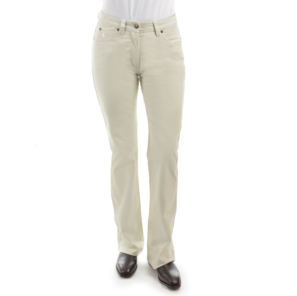 Thomas Cook Womens Stretch Moleskin | Mid Rise | Boot Leg | Stone