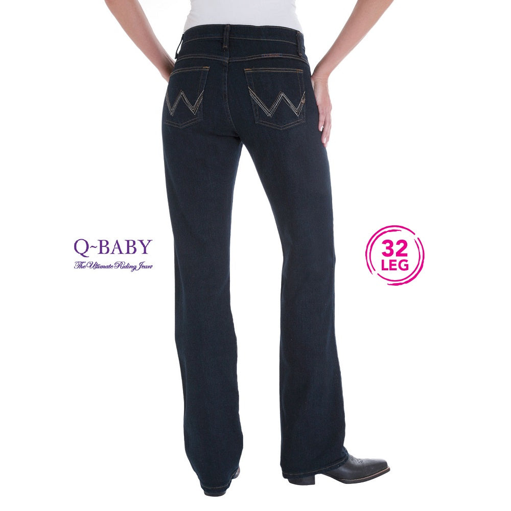 Wrangler Womens Q-Baby | Mid Rise | Bootcut | Dark Dynasty | 32 Leg