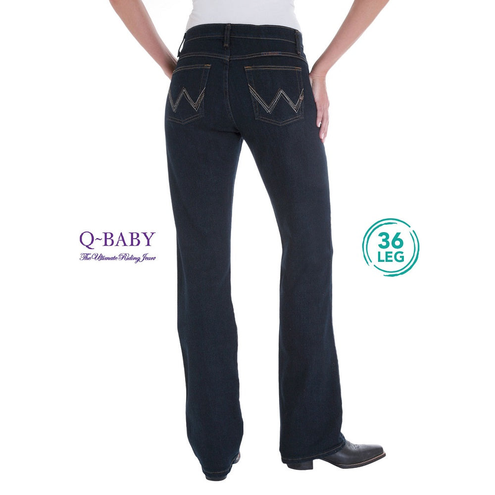 Wrangler Womens Q-Baby | Mid Rise | Bootcut | Dark Dynasty | 36 Leg